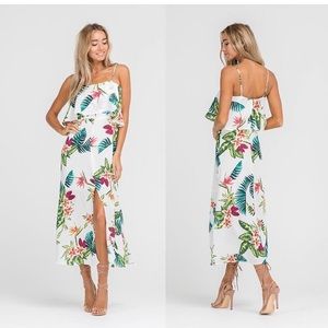 Tropical midi dress
